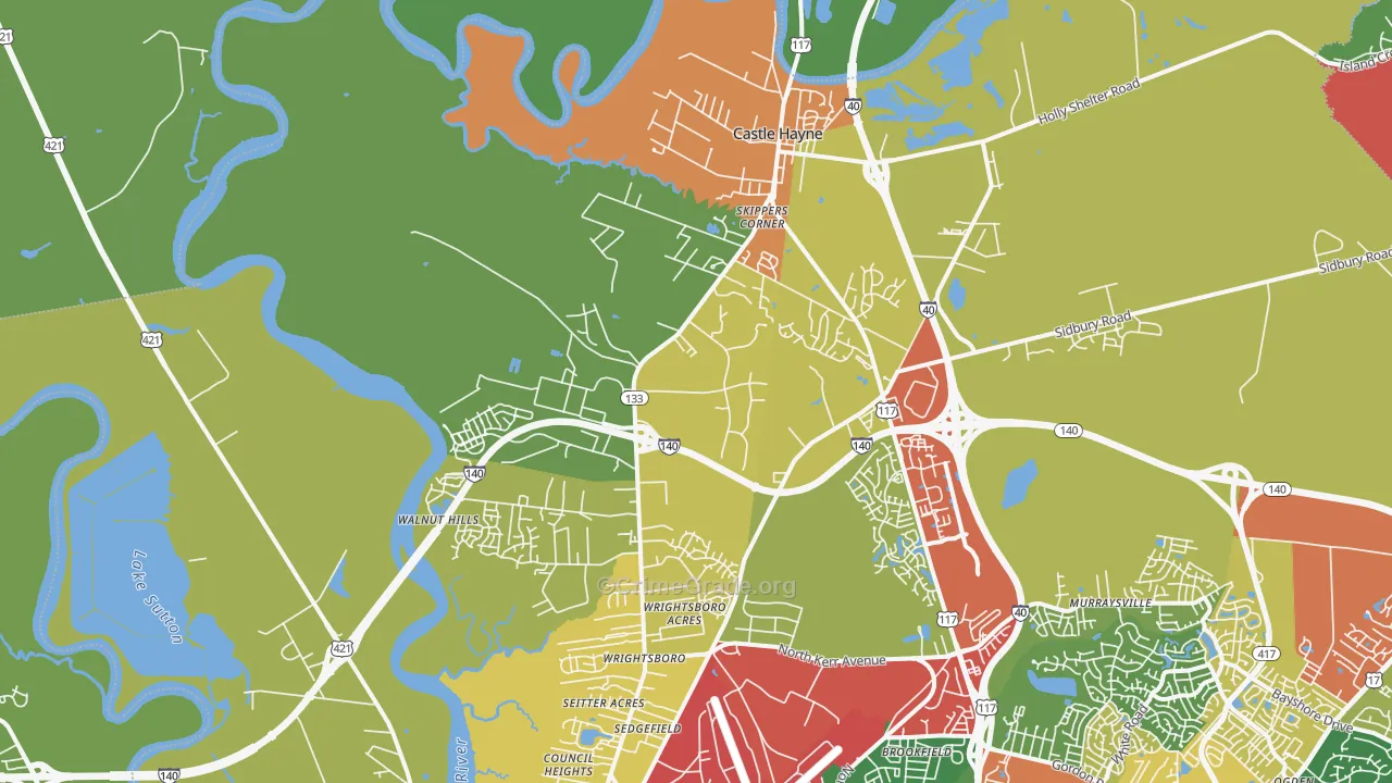 28429, NC Map of Drug-Related Crime Rates