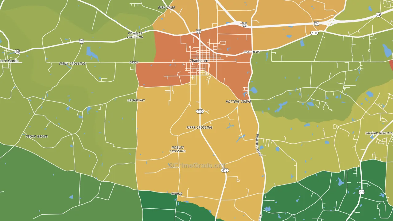 28431, NC Map of Drug-Related Crime Rates