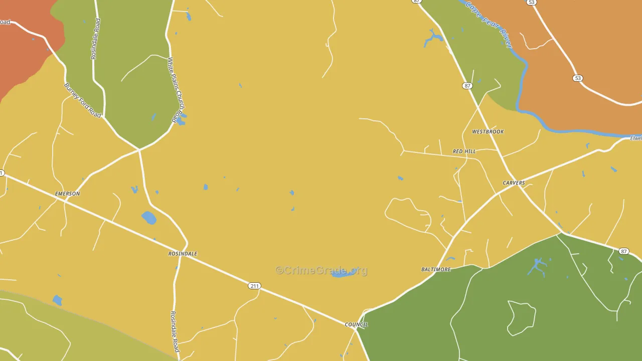 28434, NC Map of Drug-Related Crime Rates