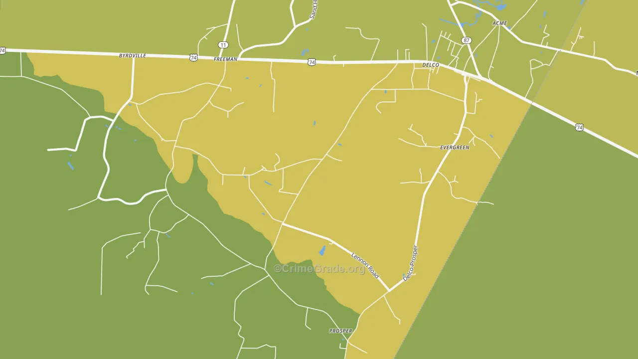 28436, NC Map of Drug-Related Crime Rates