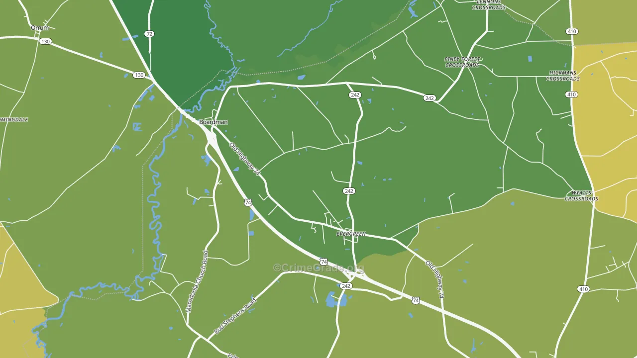 28438, NC Map of Drug-Related Crime Rates