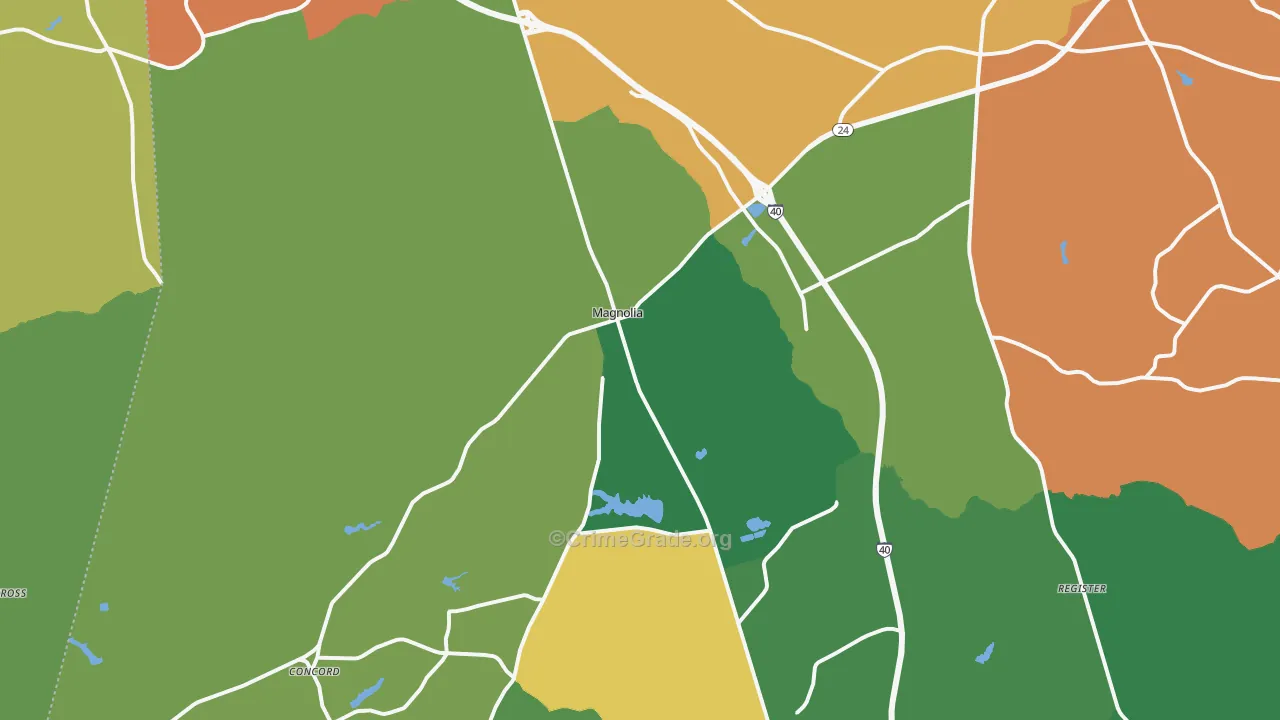 28453, NC Map of Drug-Related Crime Rates