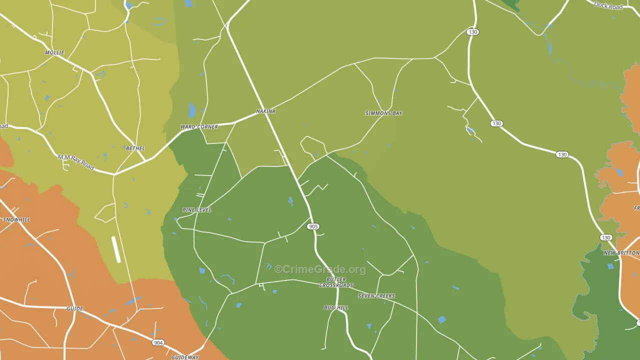 28455, NC Map of Drug-Related Crime Rates