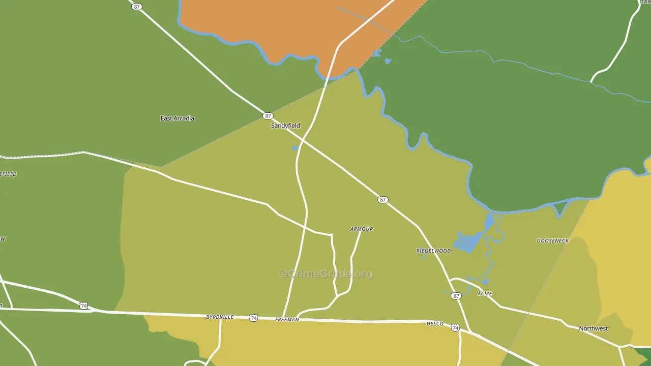 28456, NC Map of Drug-Related Crime Rates