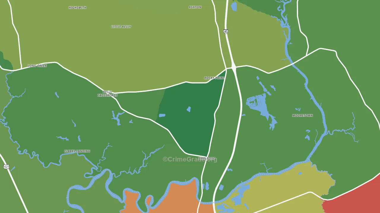 28457, NC Map of Drug-Related Crime Rates