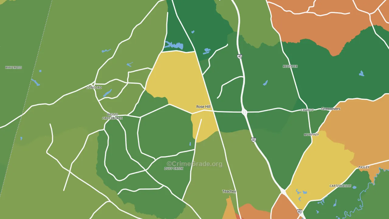 28458, NC Map of Drug-Related Crime Rates
