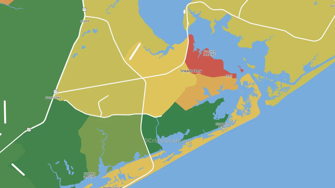 28460, NC Map of Drug-Related Crime Rates