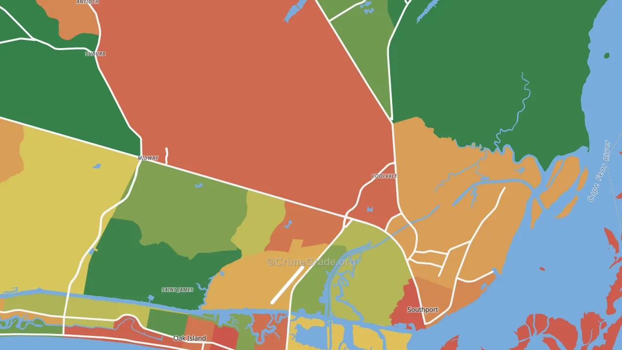 28461, NC Map of Drug-Related Crime Rates