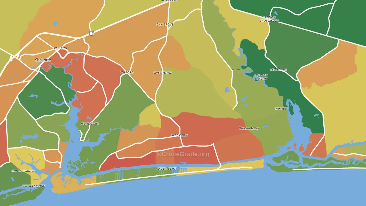28462, NC Map of Drug-Related Crime Rates