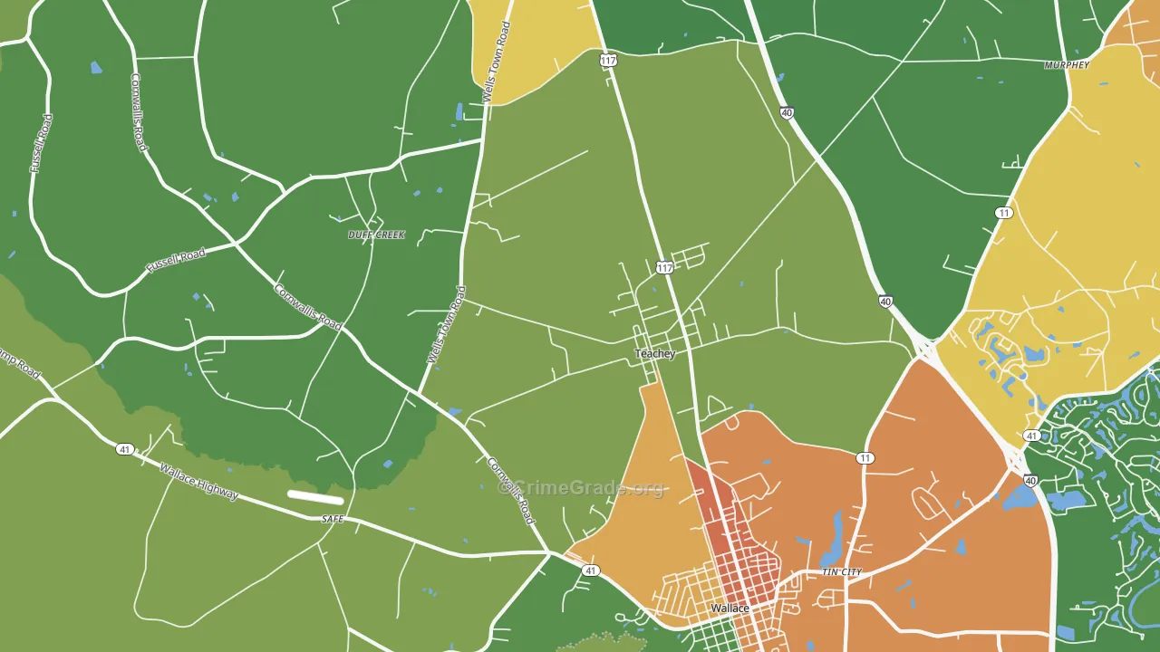 28464, NC Map of Drug-Related Crime Rates