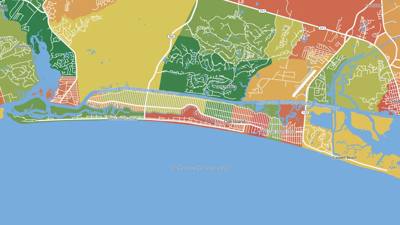 28465, NC Map of Drug-Related Crime Rates