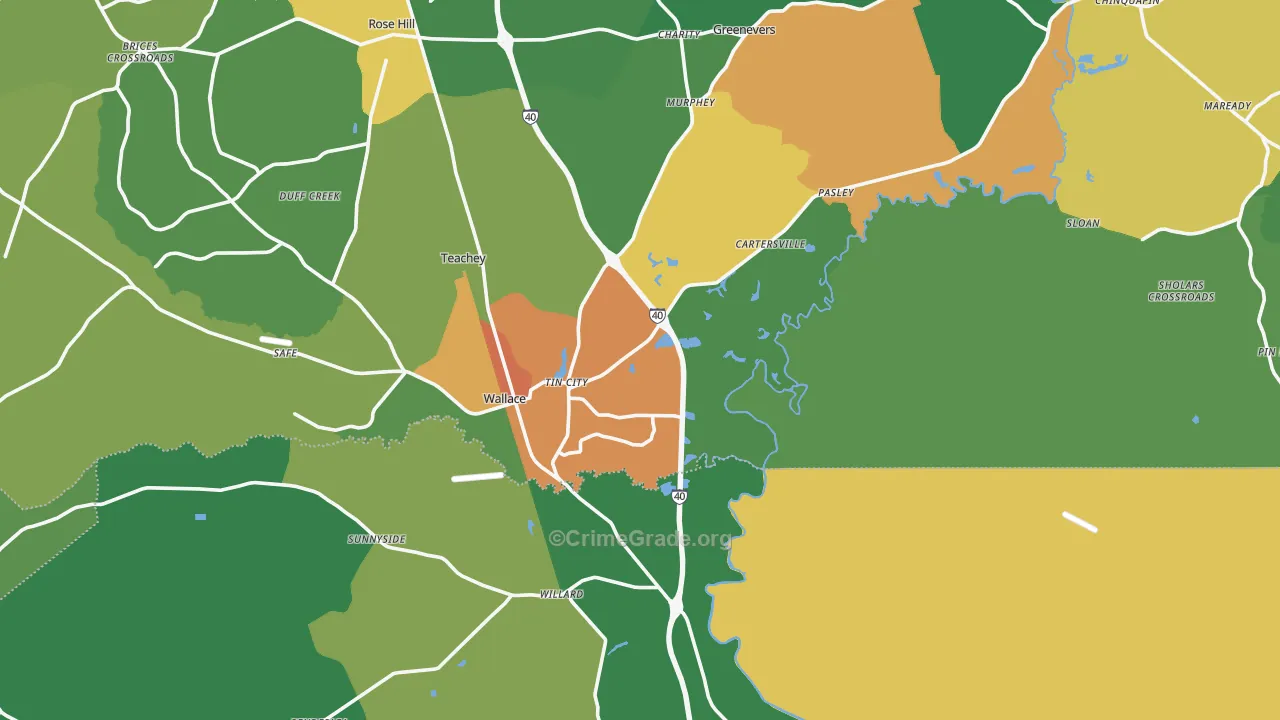 28466, NC Map of Drug-Related Crime Rates