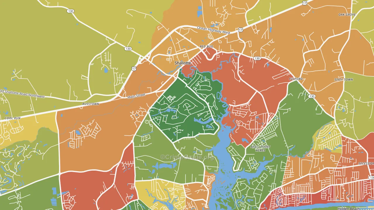 28470, NC Map of Drug-Related Crime Rates