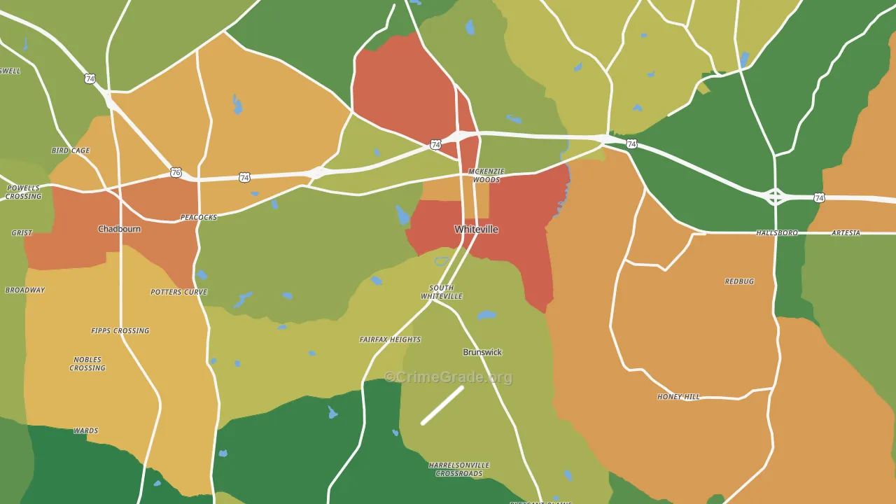 28472, NC Map of Drug-Related Crime Rates