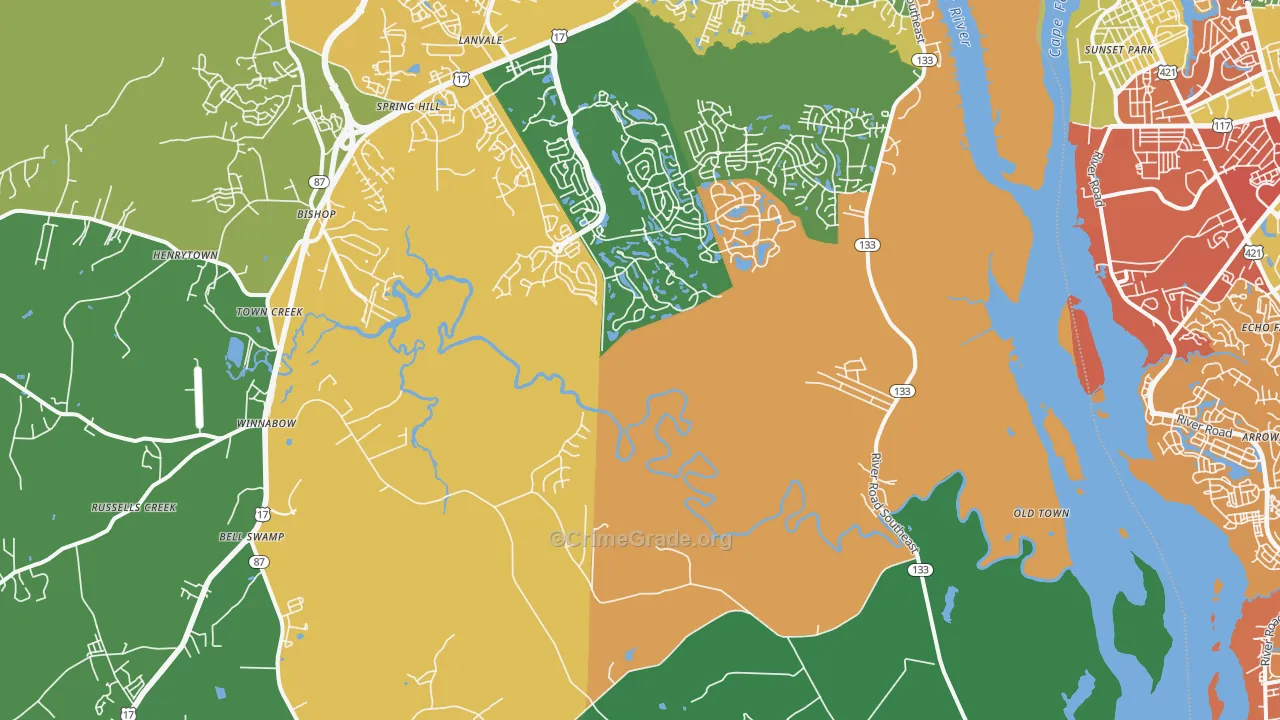 28479, NC Map of Drug-Related Crime Rates