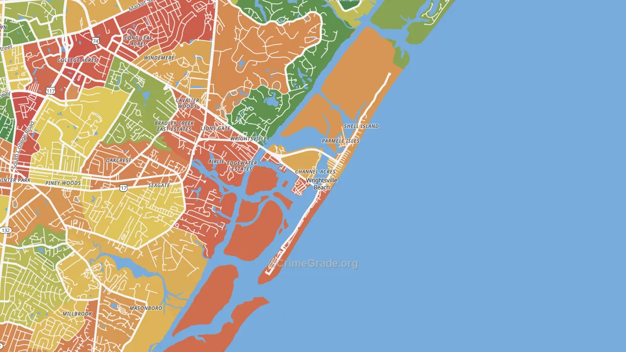 28480, NC Map of Drug-Related Crime Rates