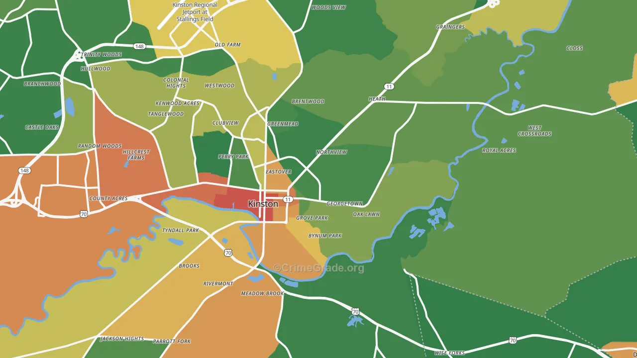 28501, NC Map of Drug-Related Crime Rates