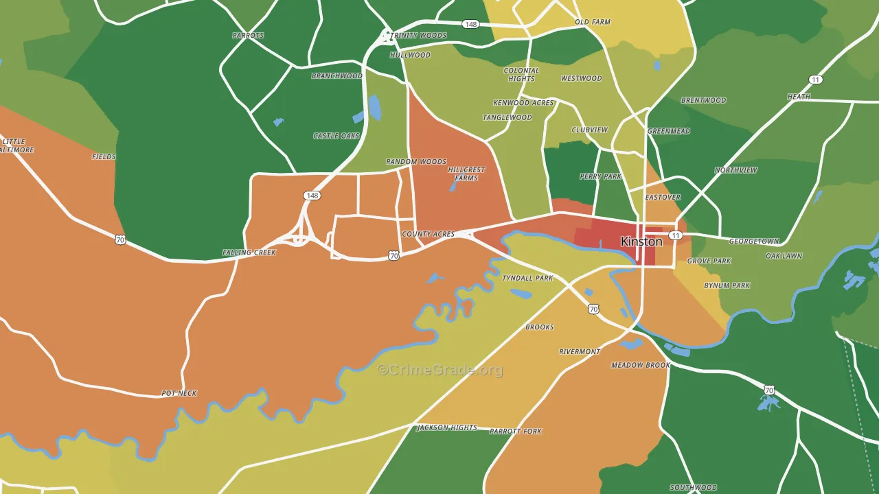 28504, NC Map of Drug-Related Crime Rates