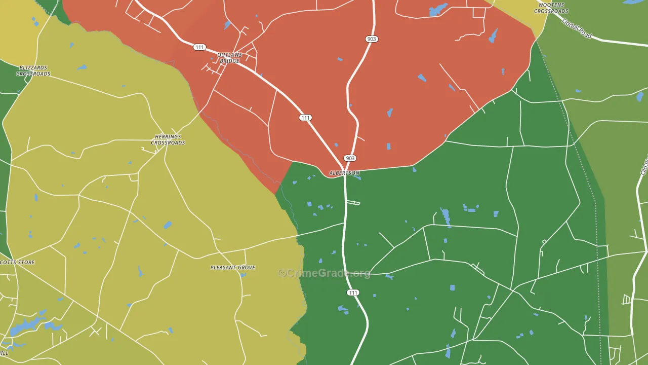 28508, NC Map of Drug-Related Crime Rates