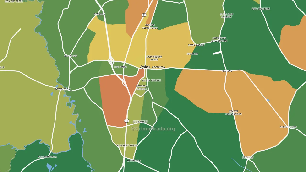 28513, NC Map of Drug-Related Crime Rates