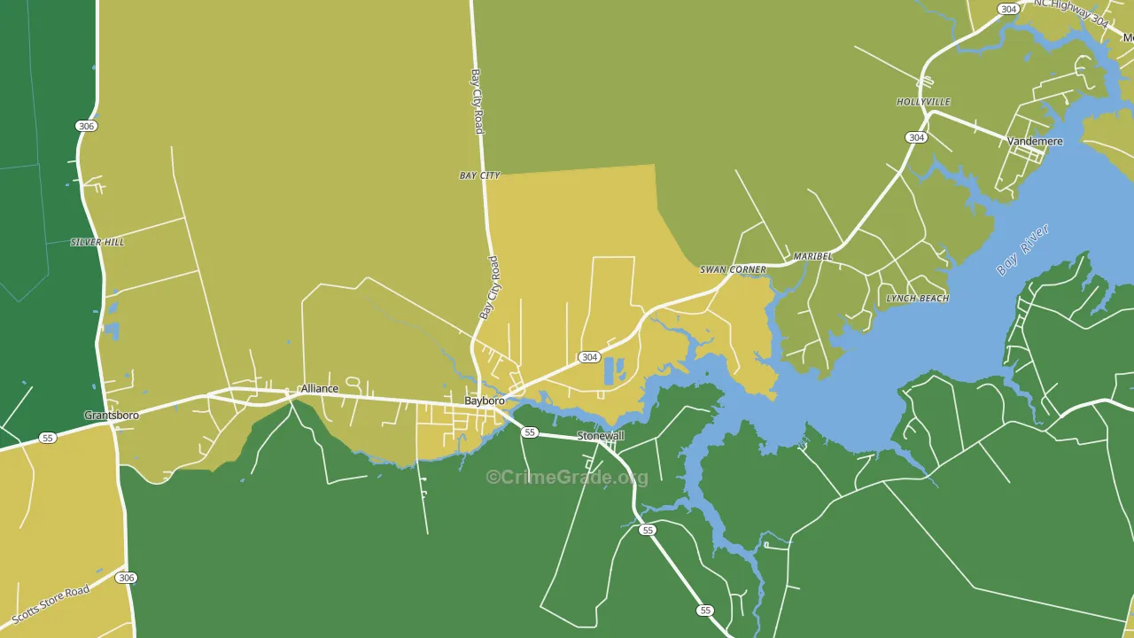 28515, NC Map of Drug-Related Crime Rates