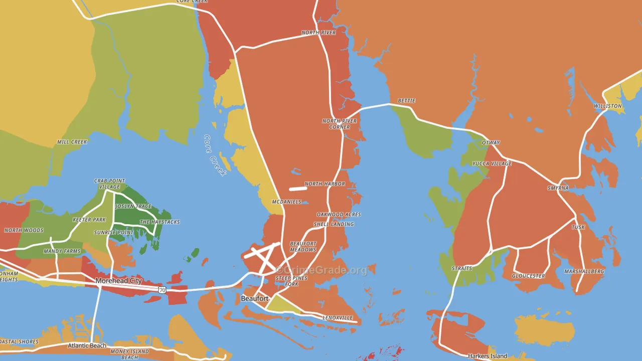 28516, NC Map of Drug-Related Crime Rates