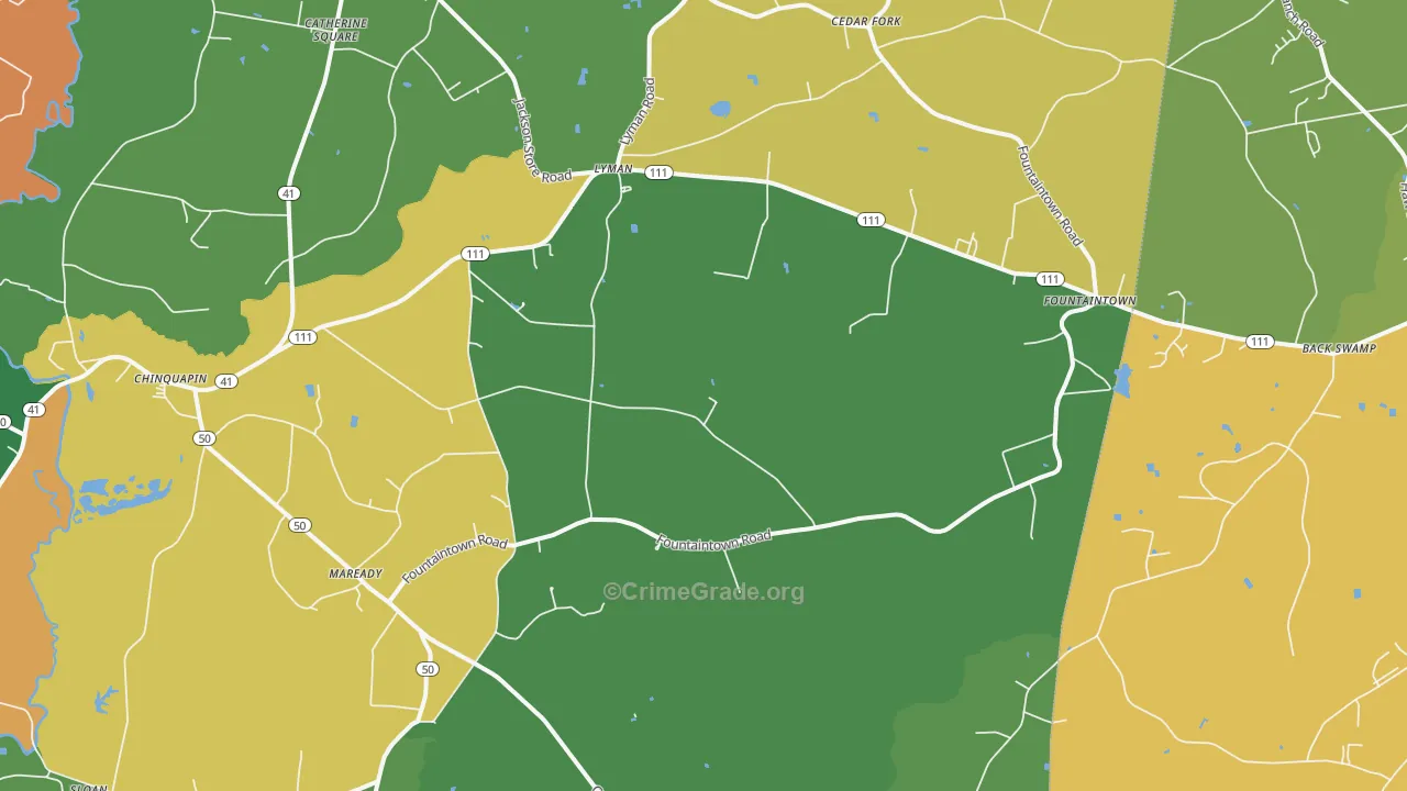 28521, NC Map of Drug-Related Crime Rates