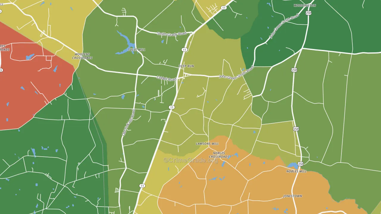 28525, NC Map of Drug-Related Crime Rates