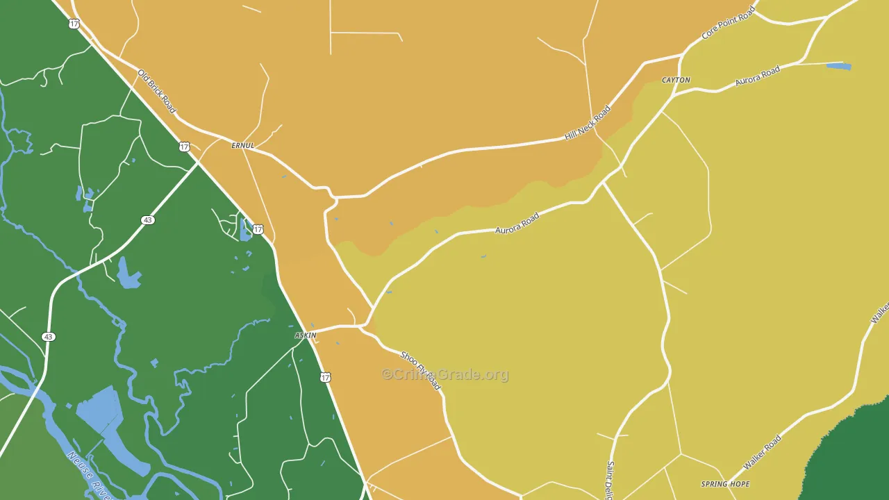 28527, NC Map of Drug-Related Crime Rates
