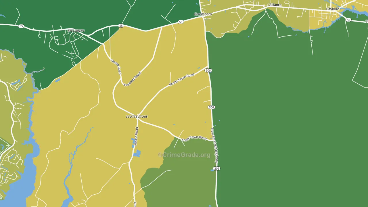 28529, NC Map of Drug-Related Crime Rates