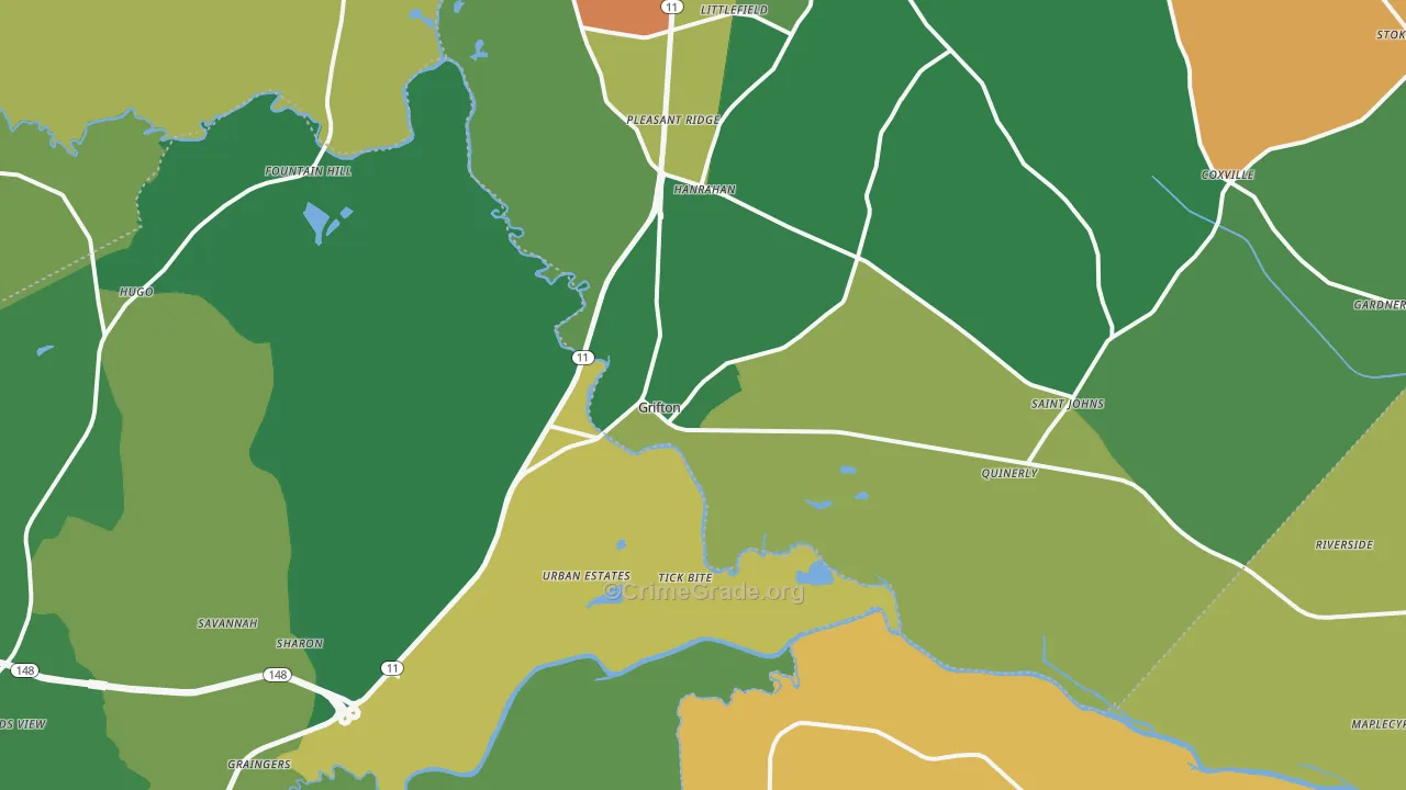 28530, NC Map of Drug-Related Crime Rates