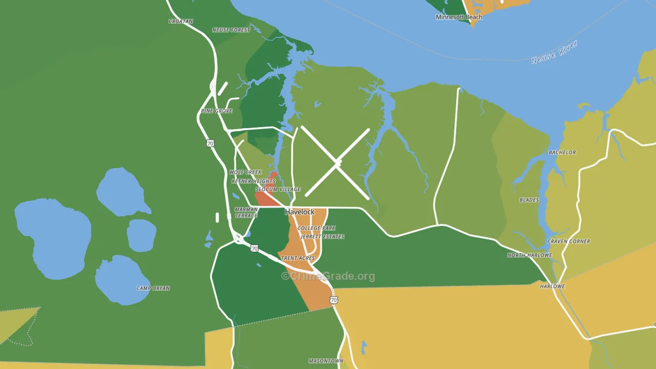 28532, NC Map of Drug-Related Crime Rates
