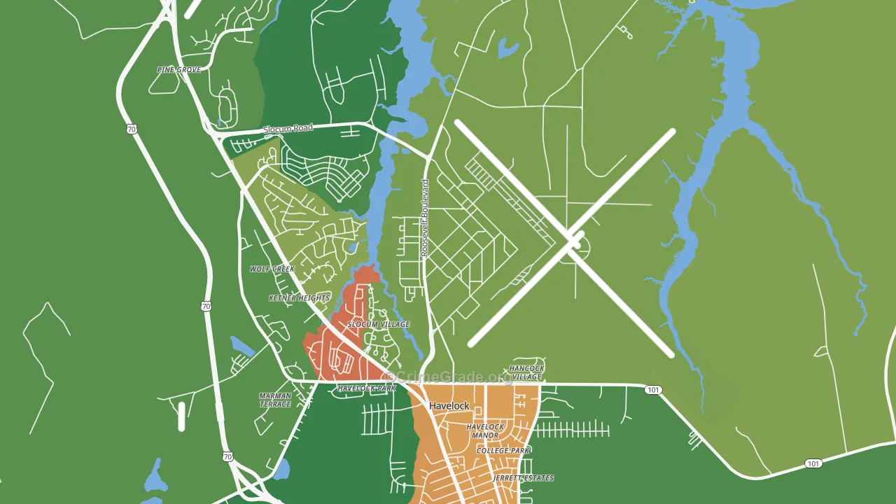 28533, NC Map of Drug-Related Crime Rates