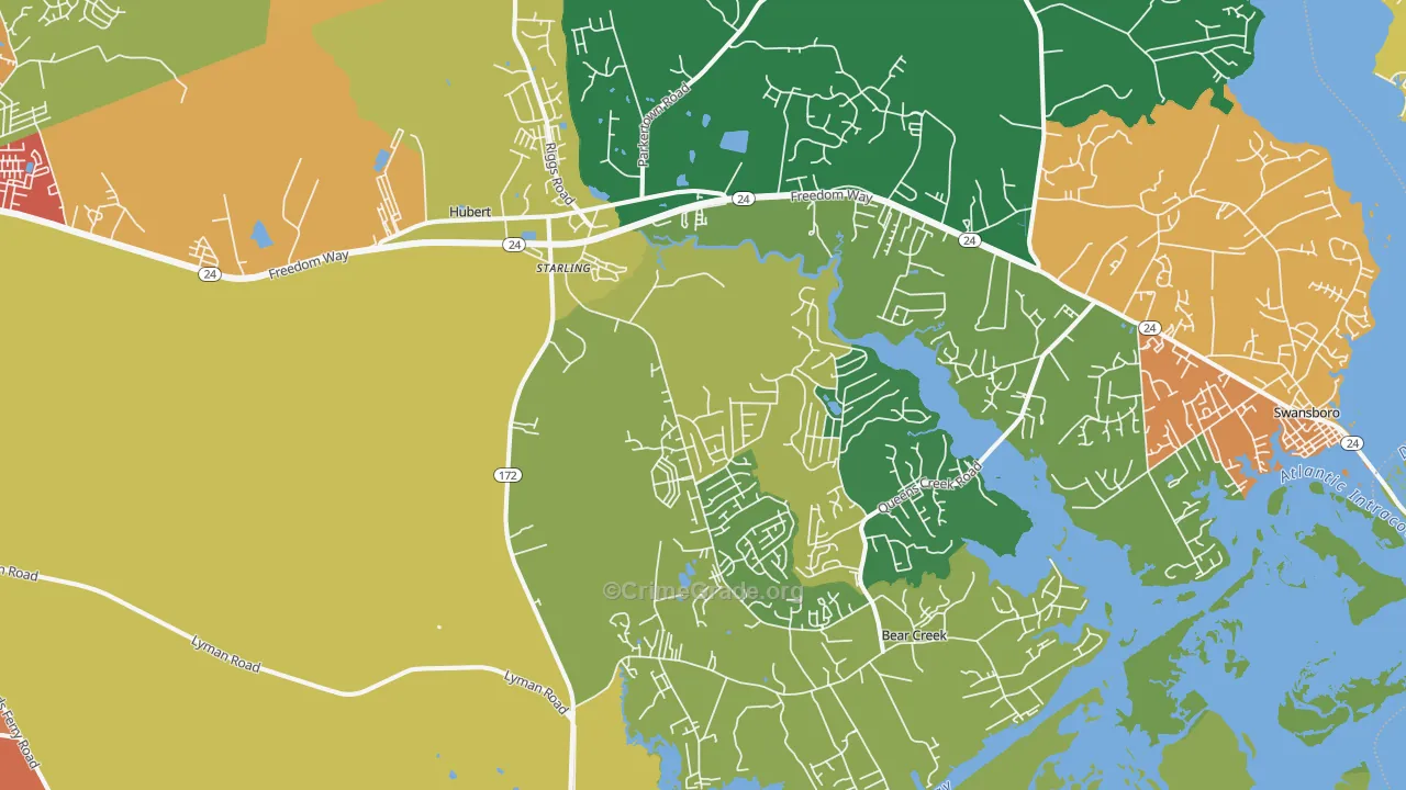 28539, NC Map of Drug-Related Crime Rates