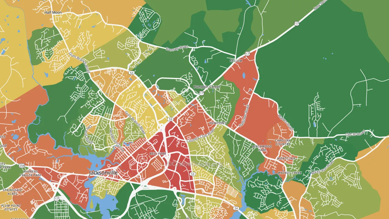 28546, NC Map of Drug-Related Crime Rates
