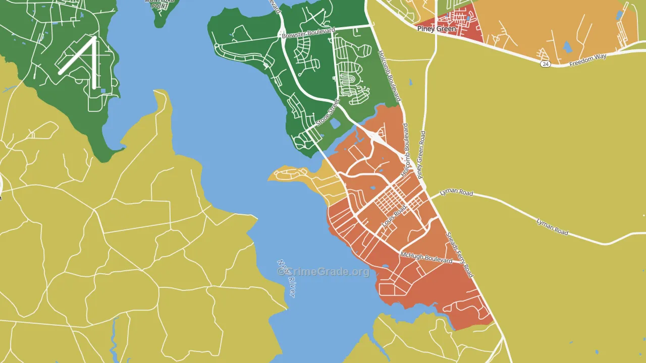 28547, NC Map of Drug-Related Crime Rates