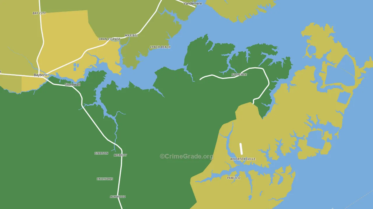 28556, NC Map of Drug-Related Crime Rates
