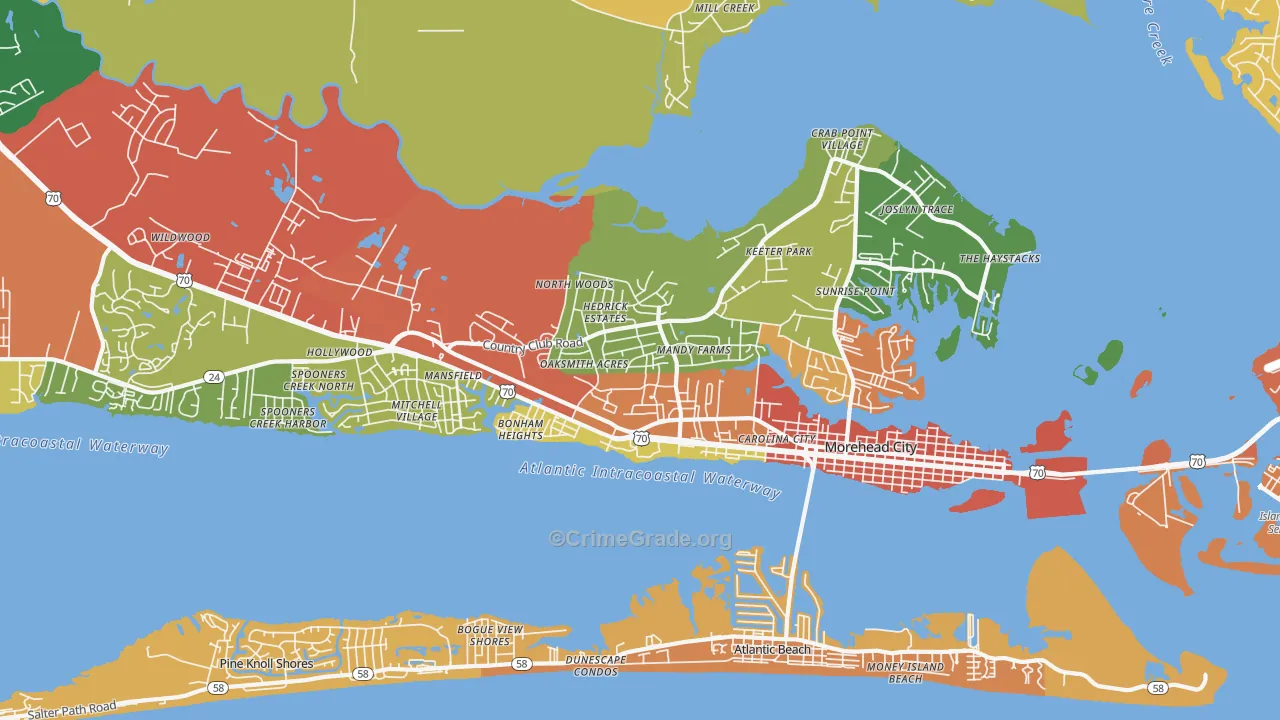 28557, NC Map of Drug-Related Crime Rates
