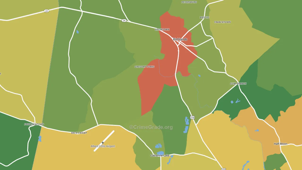 28574, NC Map of Drug-Related Crime Rates