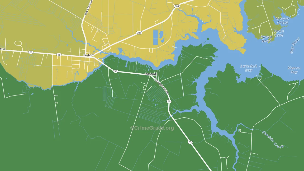 28583, NC Map of Drug-Related Crime Rates