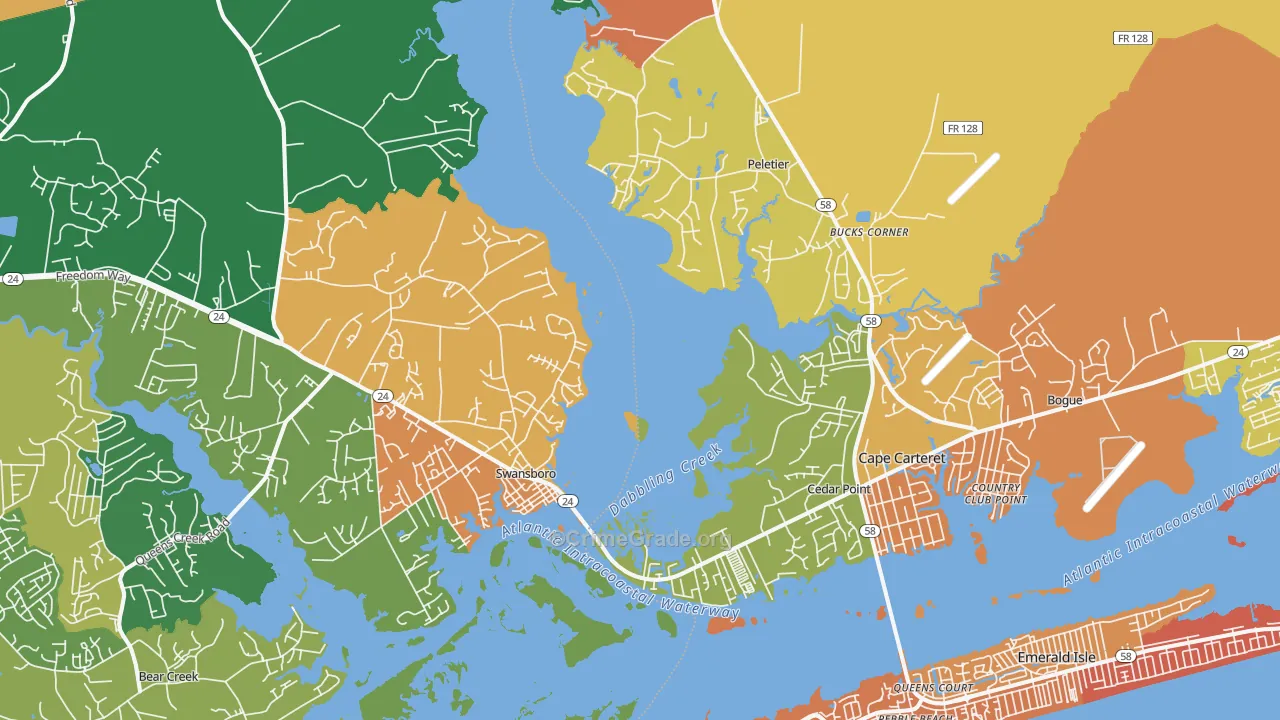 28584, NC Map of Drug-Related Crime Rates