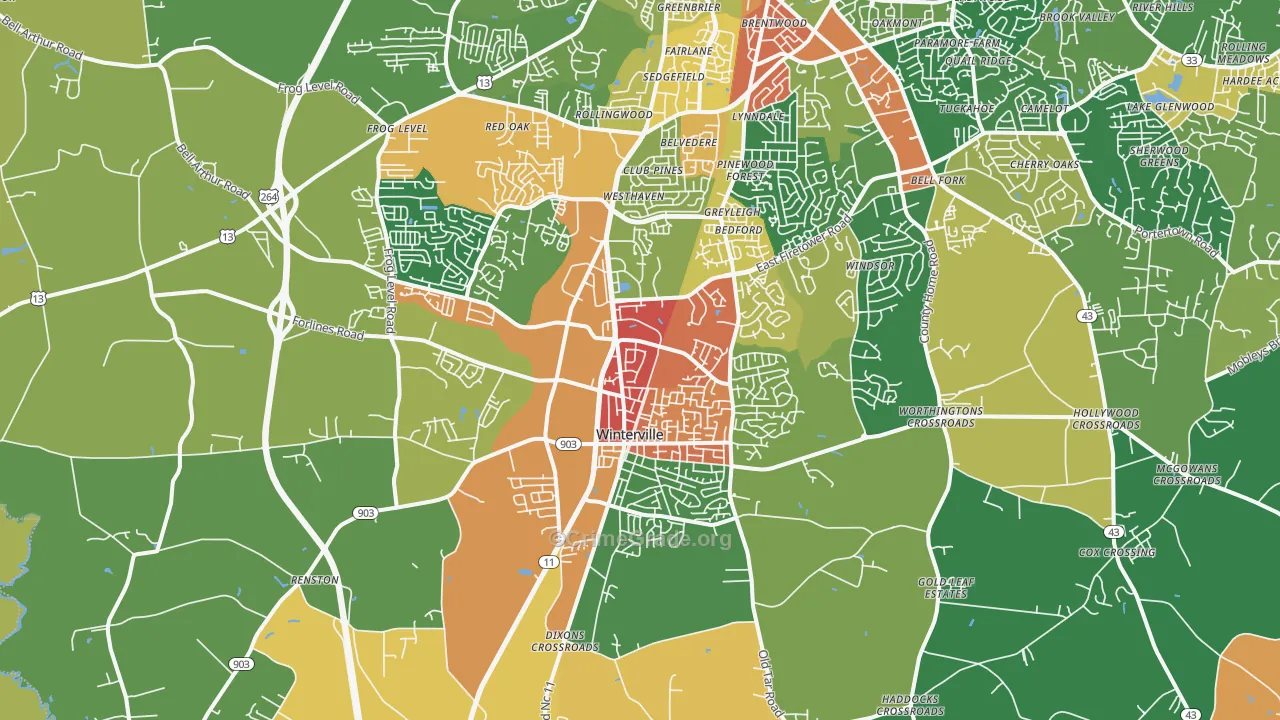 28590, NC Map of Drug-Related Crime Rates