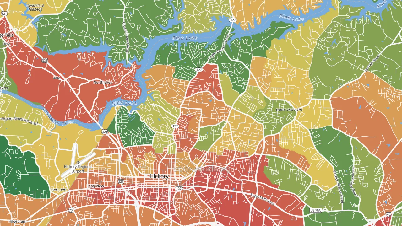 28601, NC Map of Drug-Related Crime Rates