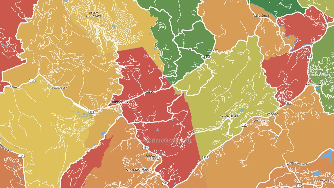 28604, NC Map of Drug-Related Crime Rates