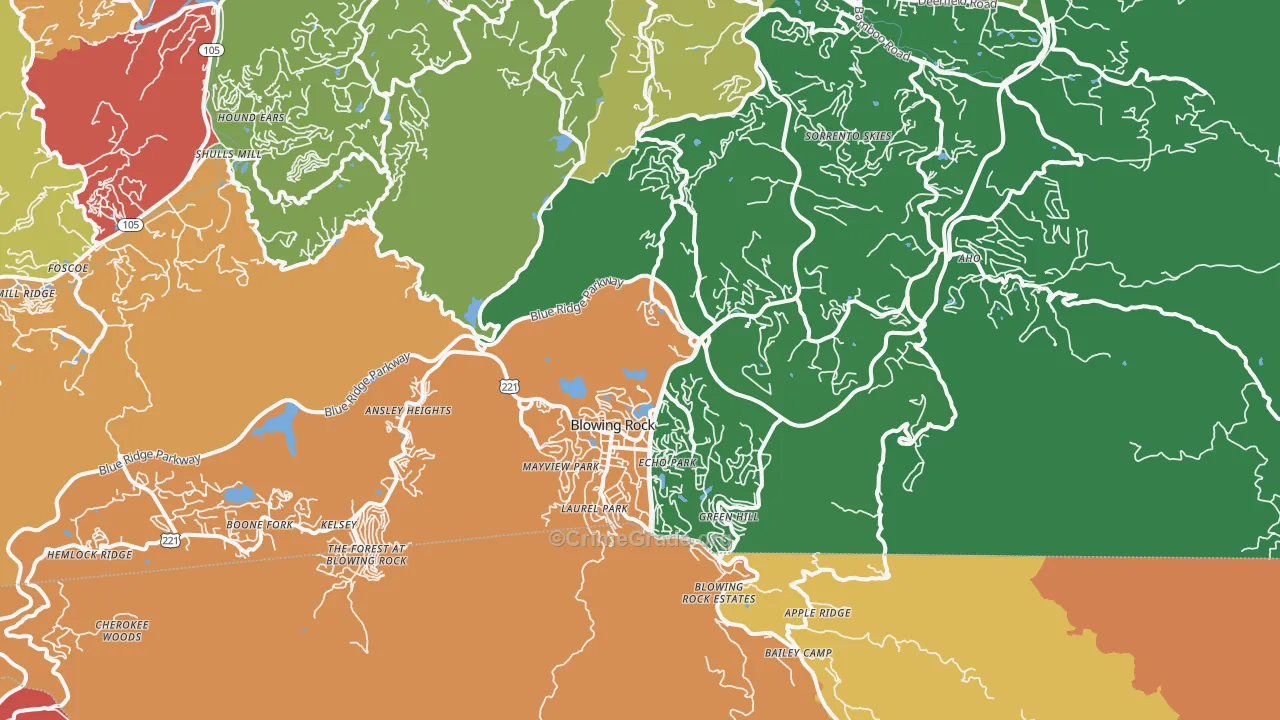 28605, NC Map of Drug-Related Crime Rates