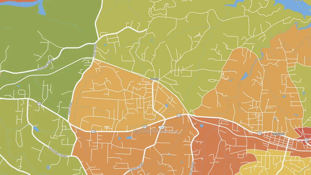 28619, NC Map of Drug-Related Crime Rates