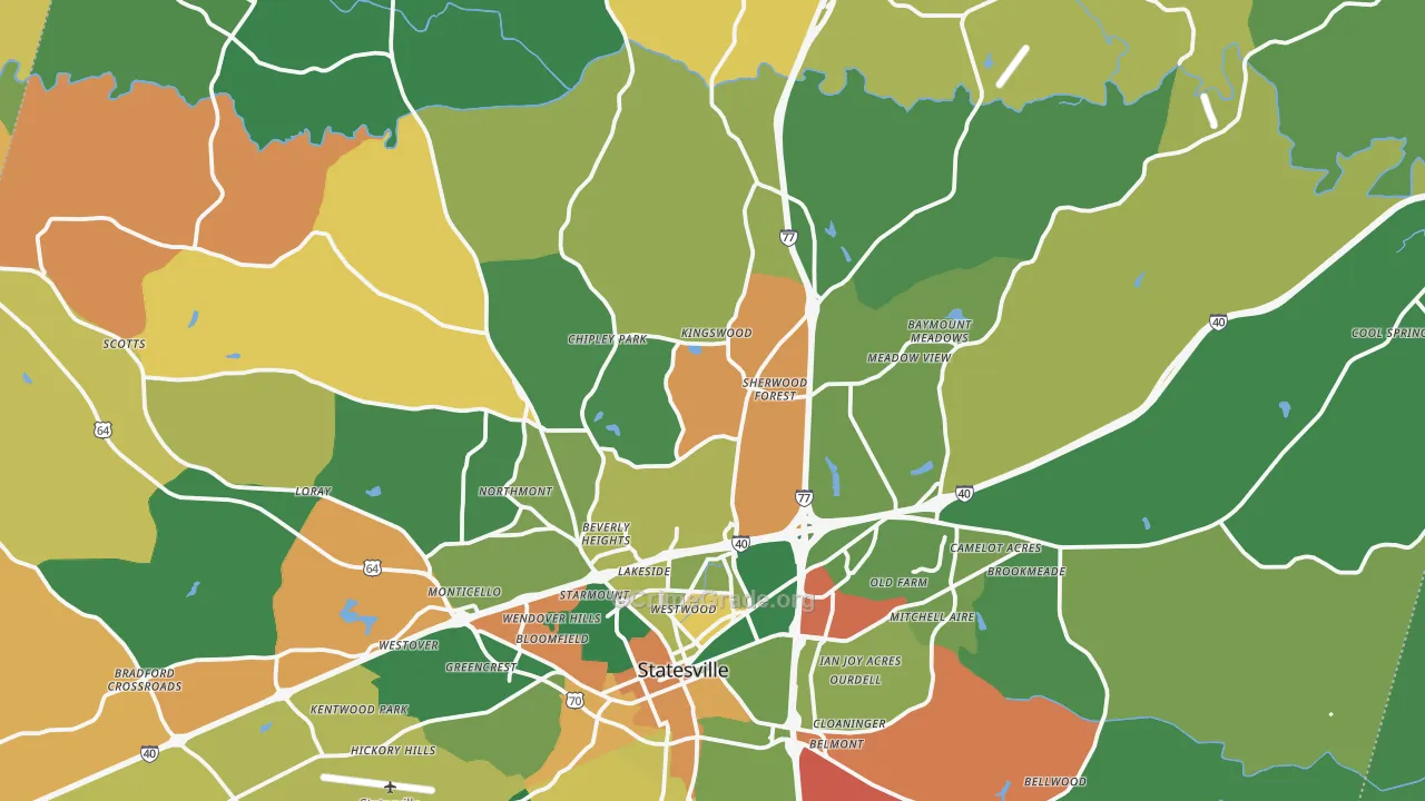 28625, NC Map of Drug-Related Crime Rates