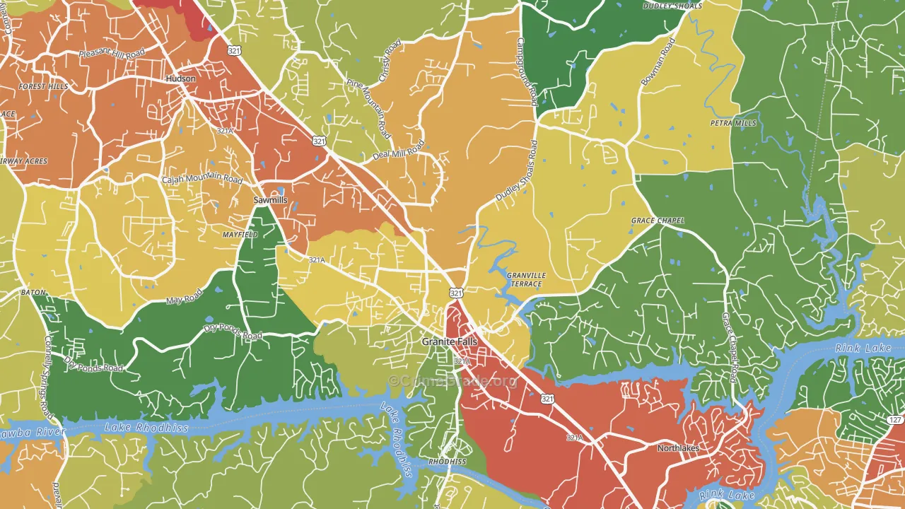 28630, NC Map of Drug-Related Crime Rates