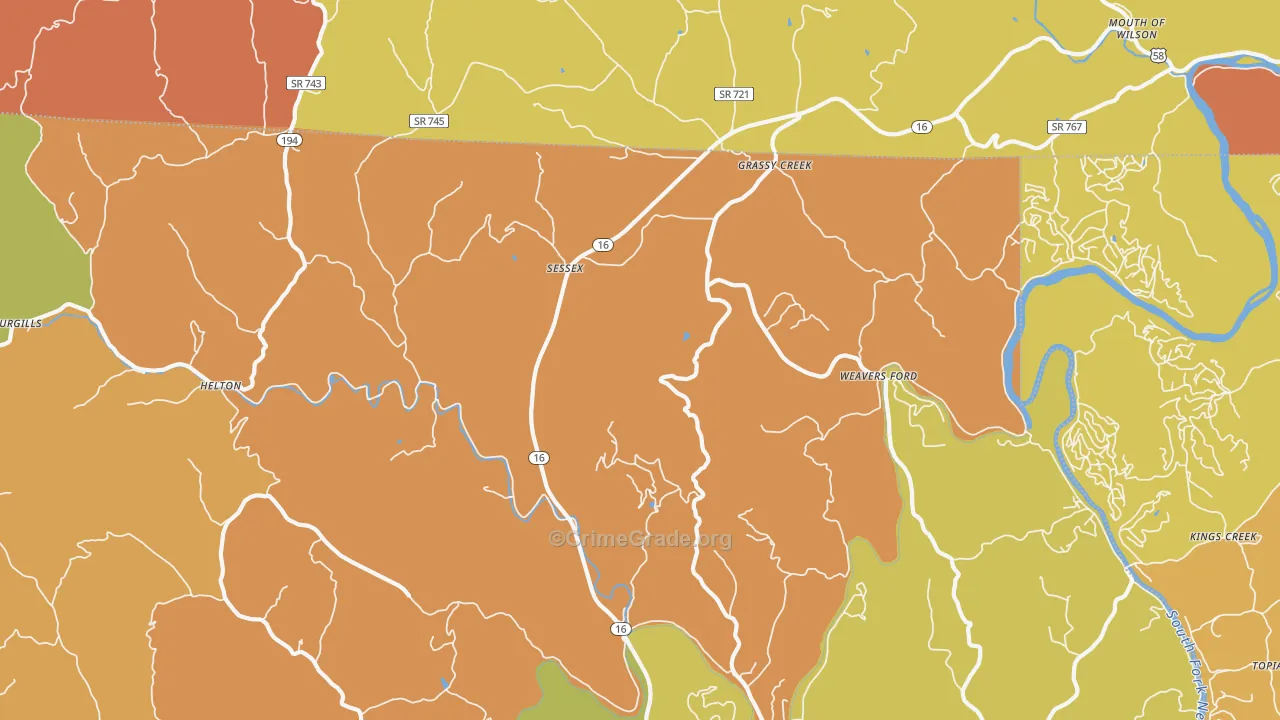 28631, NC Map of Drug-Related Crime Rates