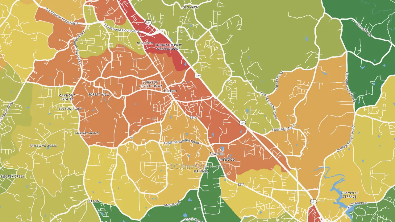 28638, NC Map of Drug-Related Crime Rates